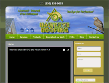 Tablet Screenshot of hawkeyeroofing.com